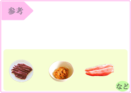 参考枠　推奨量と多く含む食品など