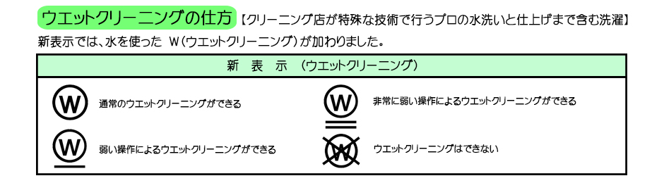 新洗濯表示と旧洗濯表示の違い・ウエットクリーニング